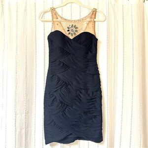 Adrianna Papell Navy Blue Embellished Mini Formal Dress, Great condition!